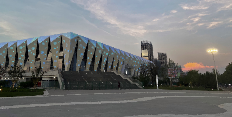 第十四屆全運會的主會場西安奧體中心廣場-三思高桿燈應用圖