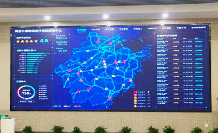浙江,公路交通,運(yùn)營(yíng)應(yīng)急指揮中心,P1.19,17㎡,LED顯示屏